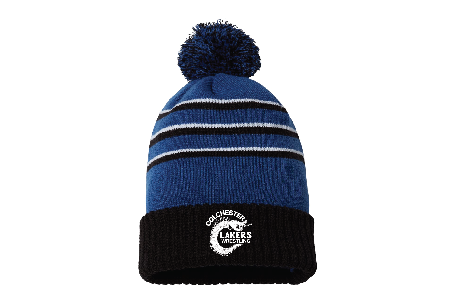 Lakers Wrestling Pom Beanie - Royal/Black