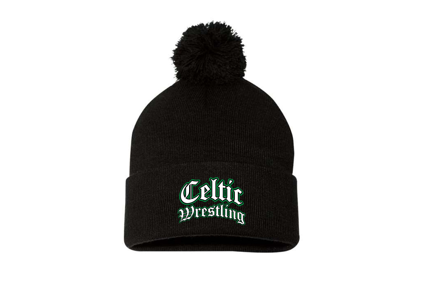 Celtic Wrestling Pom Beanie - Black