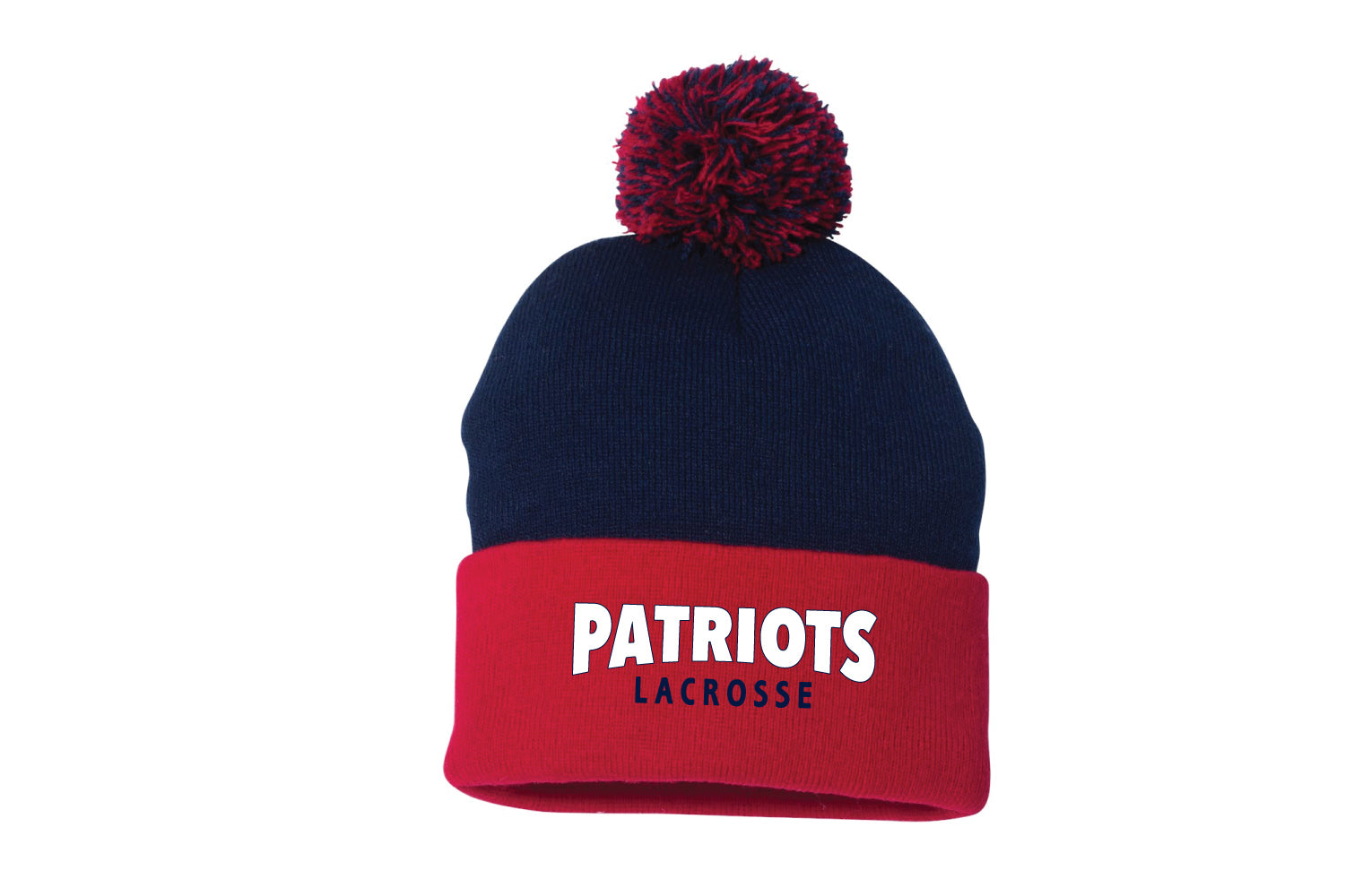 Warwick Pal Patriots Lax Pom Beanie - Navy/Red