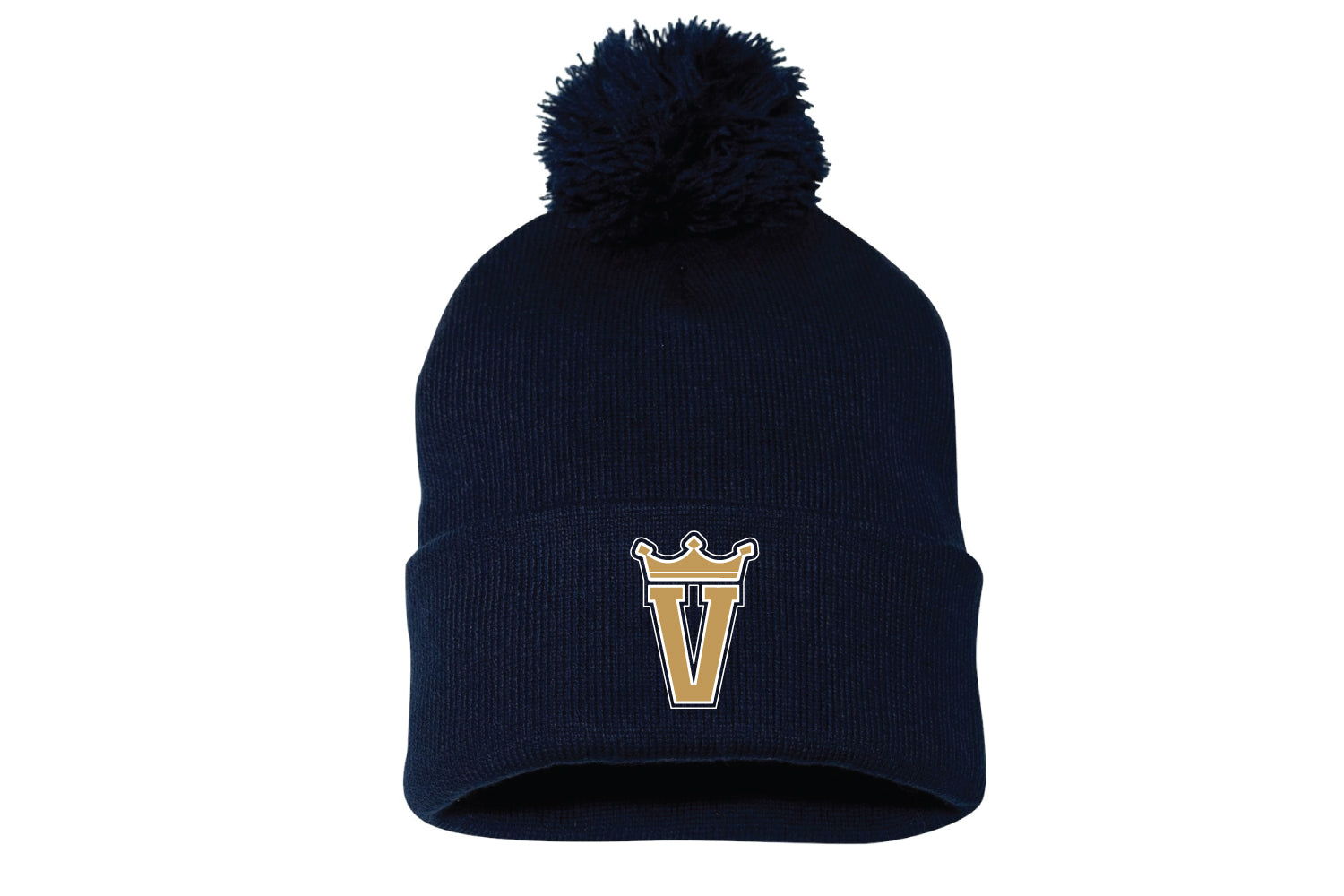 Valley Kings Baseball Pom Beanie - Navy
