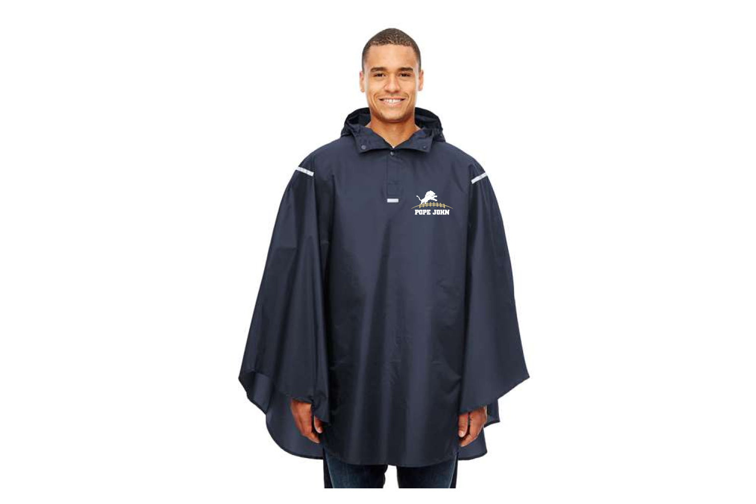Pope John Football Packable Rain Poncho - Navy