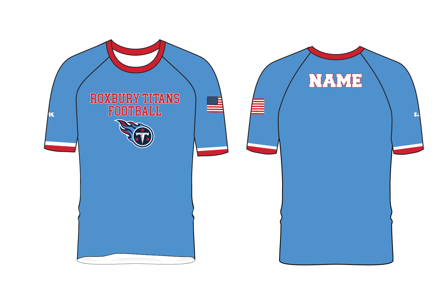Roxbury Titans Football Sublimated Practice Shirt