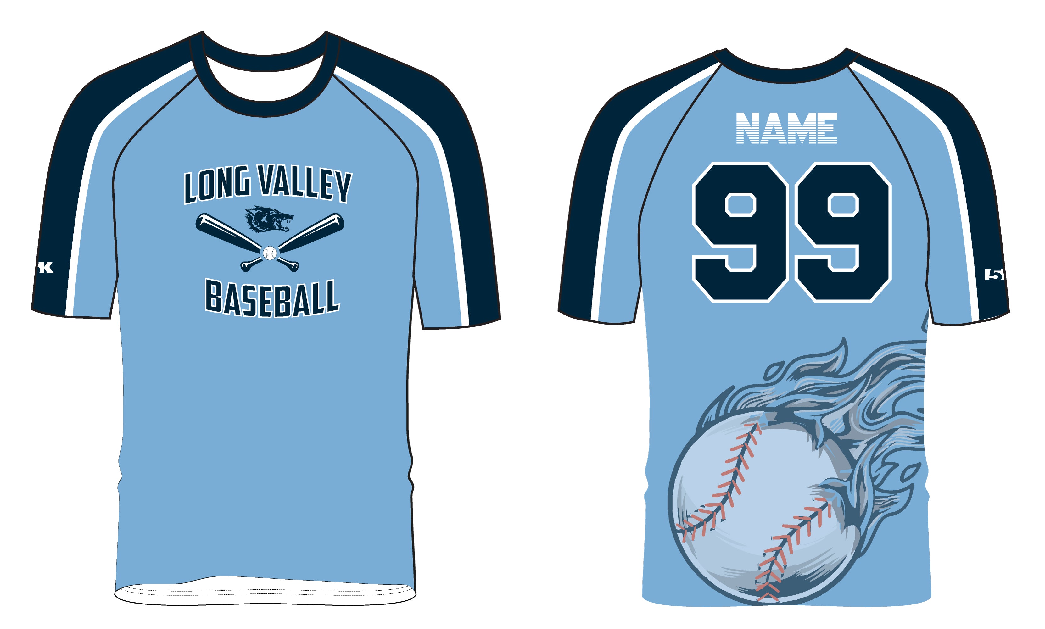 Long Valley Baseball Sublimated Practice Shirt - Design 2