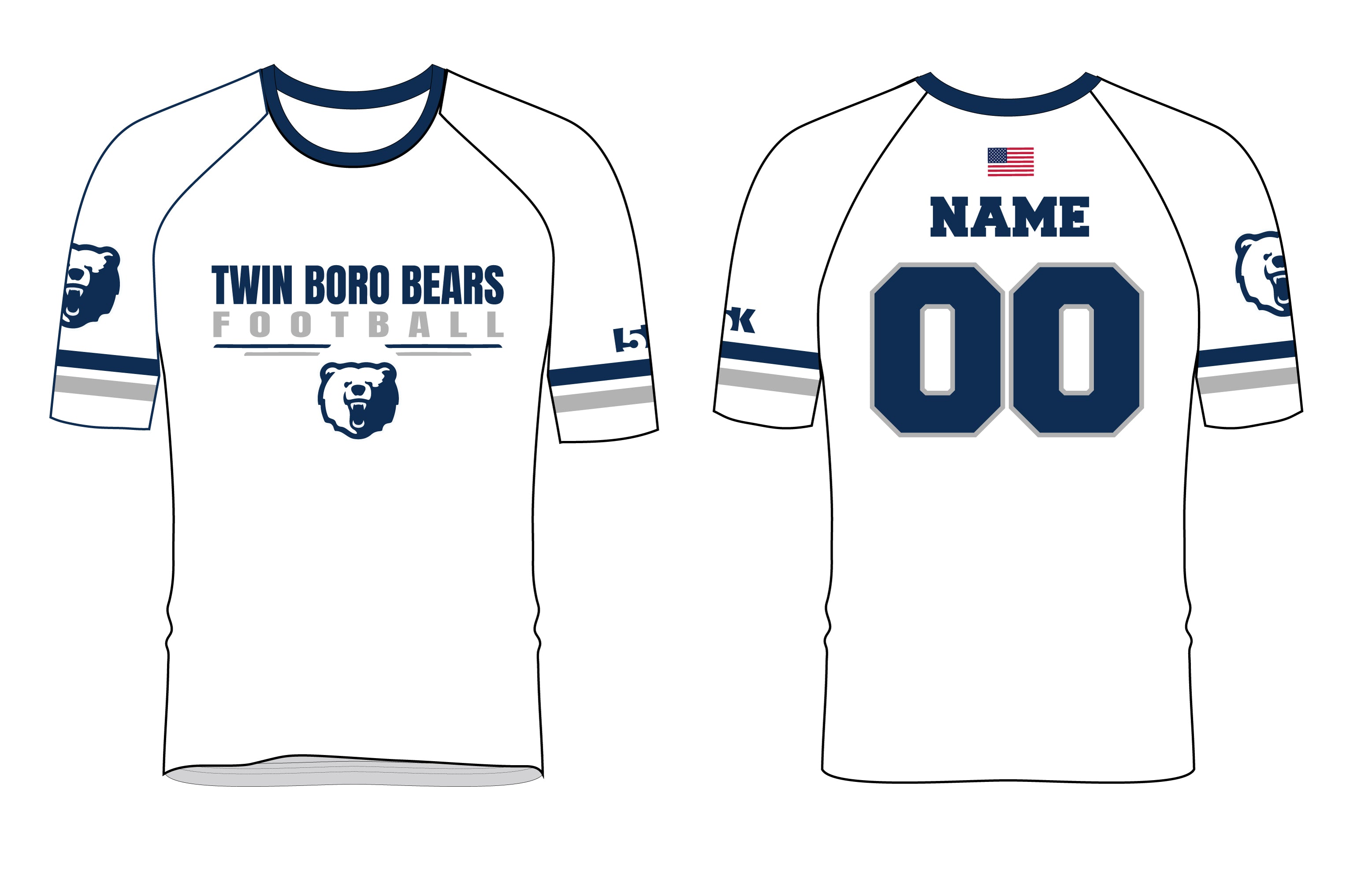 Twin Boro Football Sublimated Practice Shirt - White