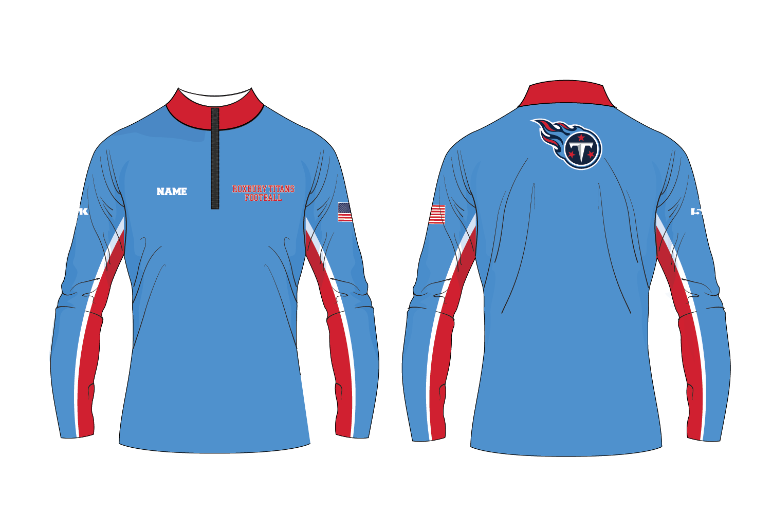 Roxbury Titans Football Sublimated Quarter Zip