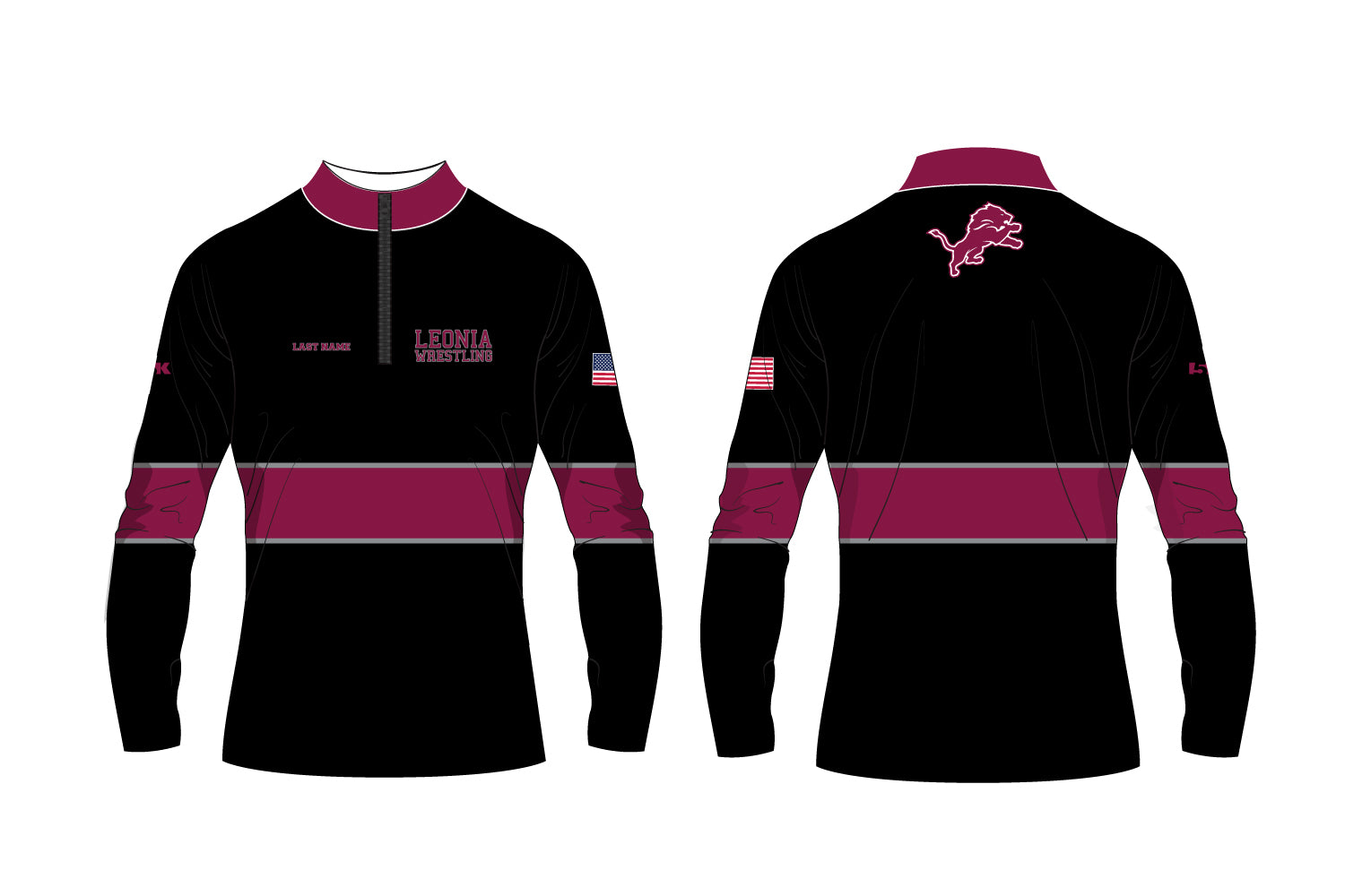 Leonia Wrestling Sublimated Quarter Zip