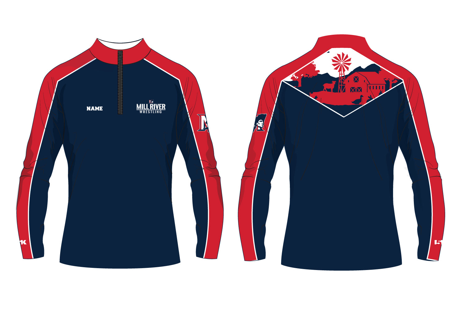 Mill River Wrestling Sublimated Quarter Zip - Design 2