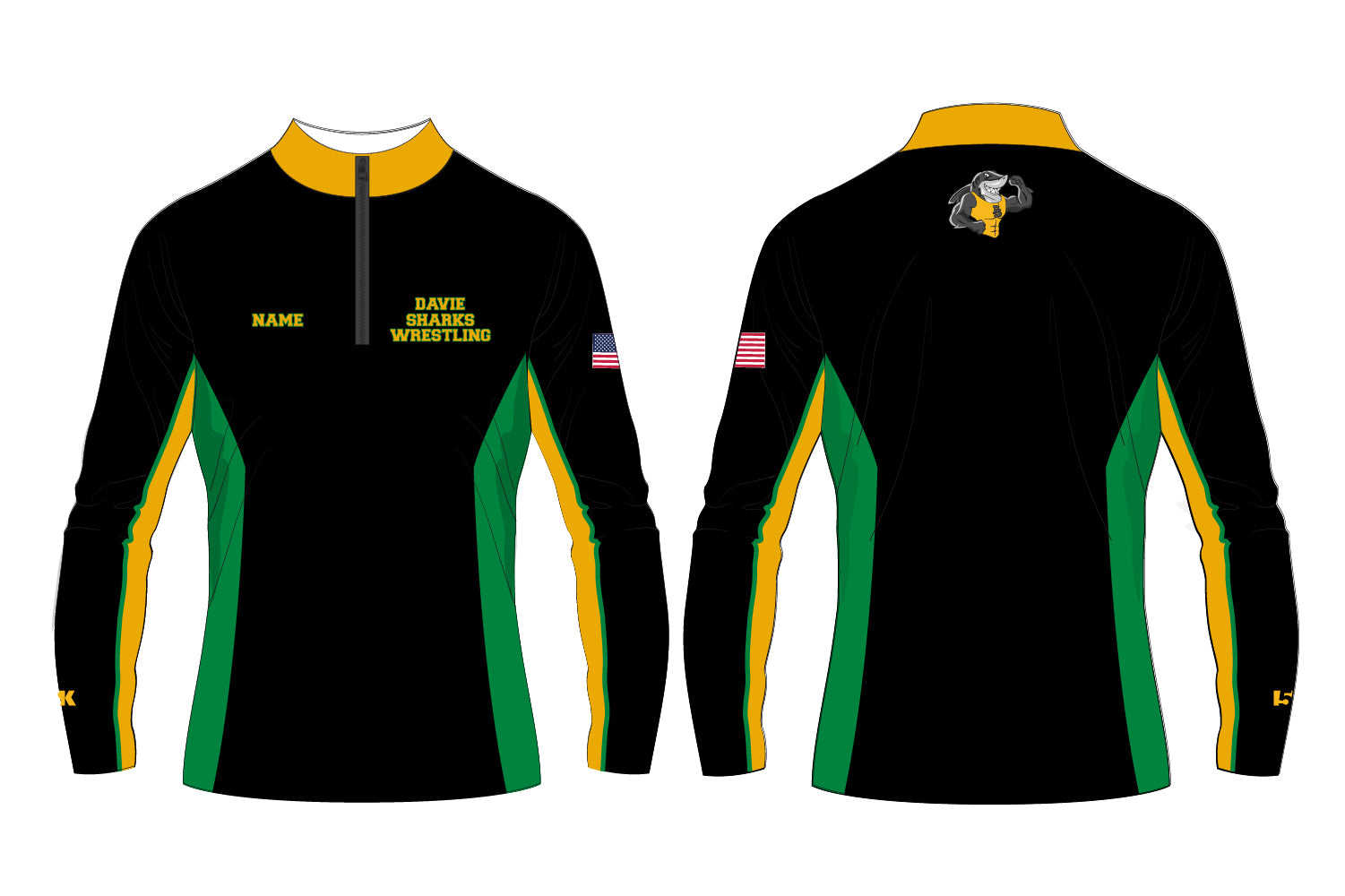 Davie Sharks Wrestling Sublimated Quarter Zip