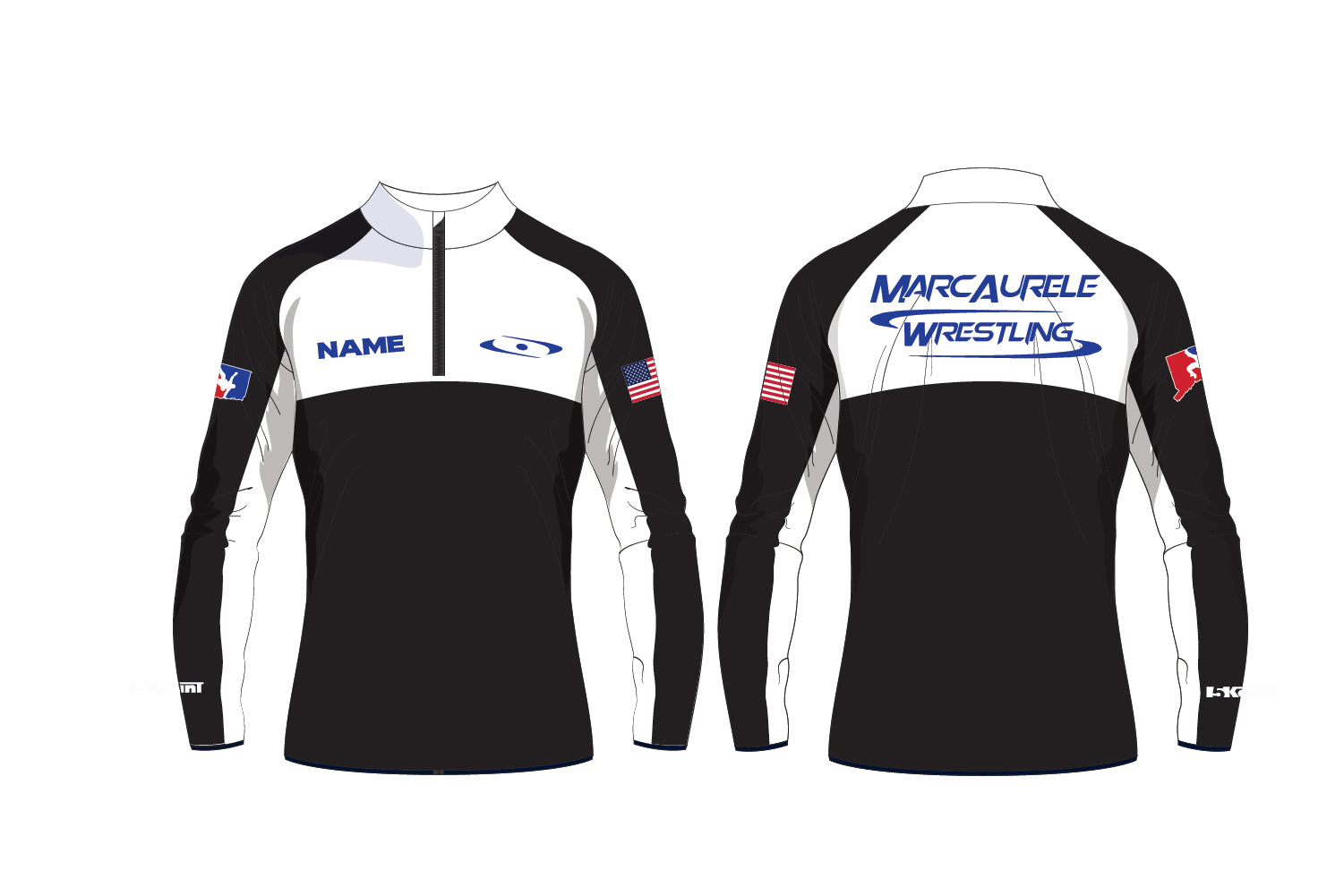 Marcaurele Wrestling Sublimated Quarter Zip - Black
