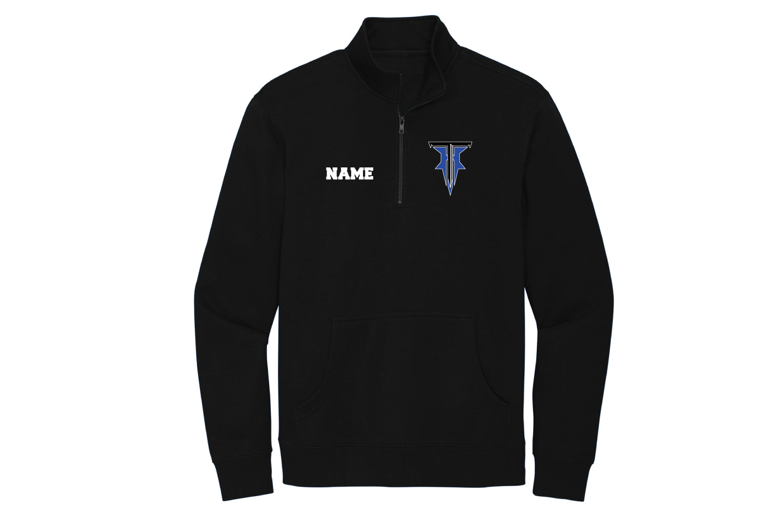 Hall Titans Football Unisex Fleece Qtr Zip - Black