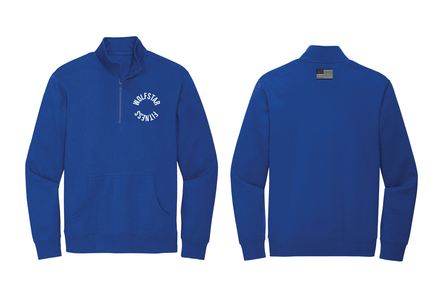 WolfStar Fitness Fleece 1/4 Zip  - Royal (Embroidered Logo) - Design 5
