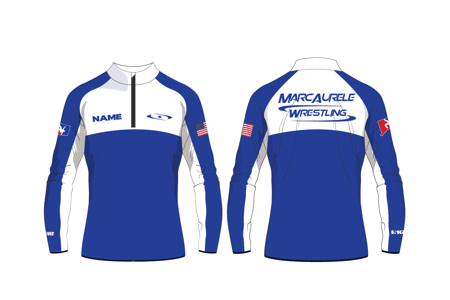 Marcaurele Wrestling Sublimated Quarter Zip - Royal