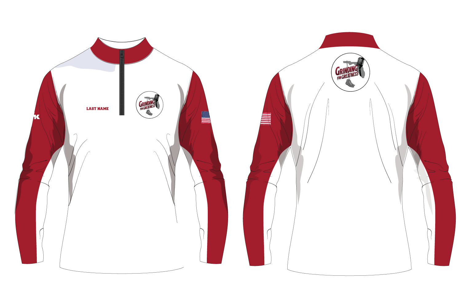 Grinding For Greatness Wrestling Sublimated Quarter Zip