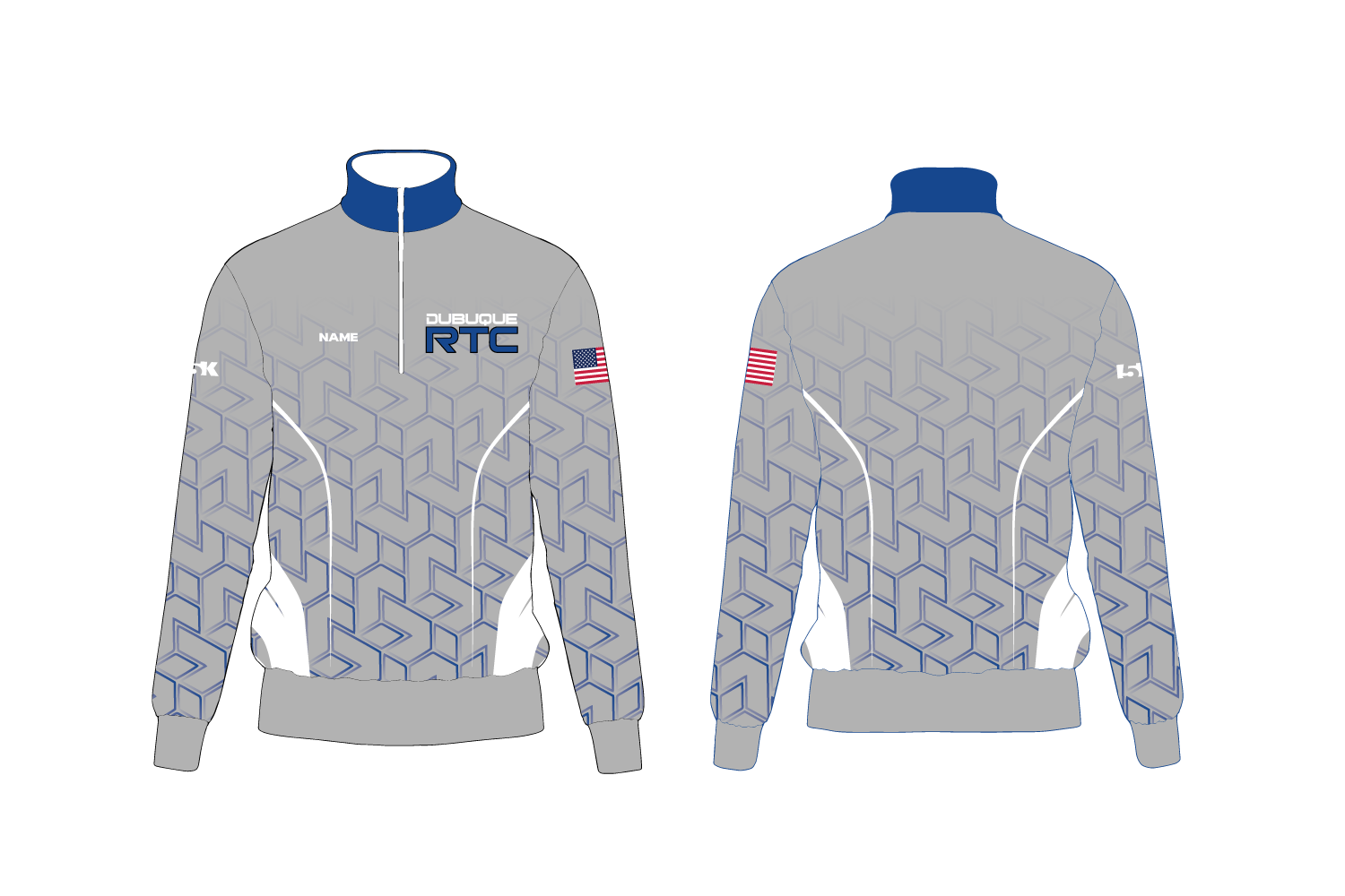 Dubuque RTC Sublimated Quarter Zip - Design 1 (Gray)