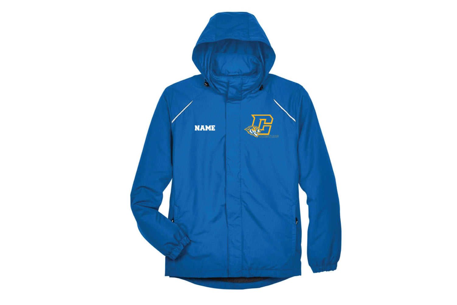 Central Wrestling Men's Hooded Rain Jacket - Royal