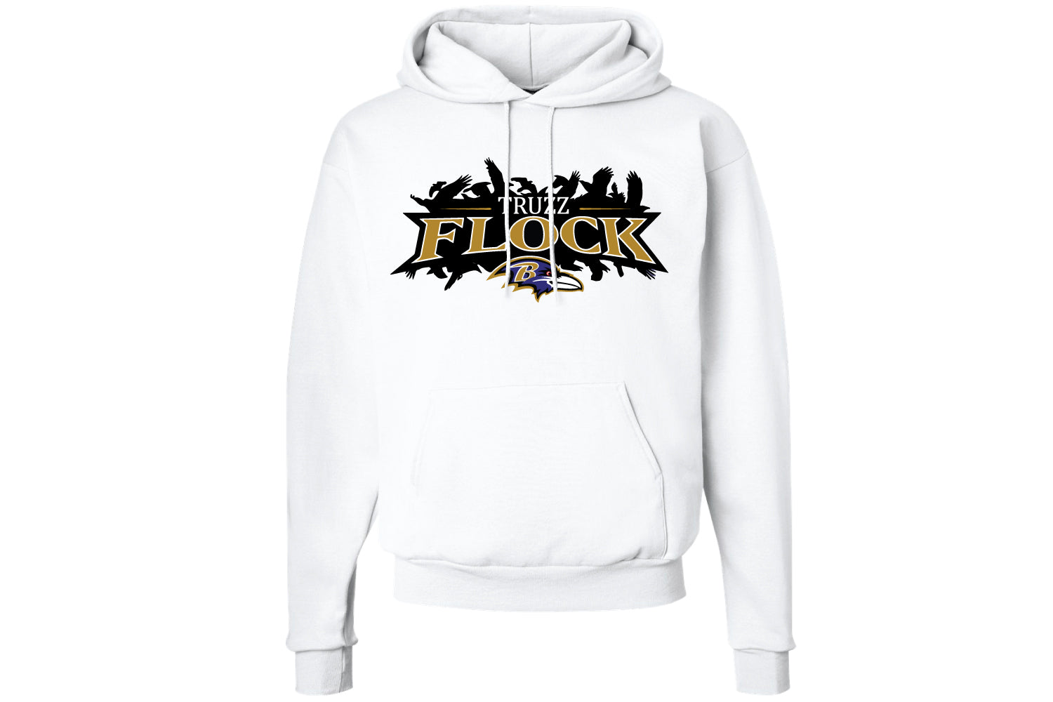 Truzz Ravens Cotton Hoodie - White