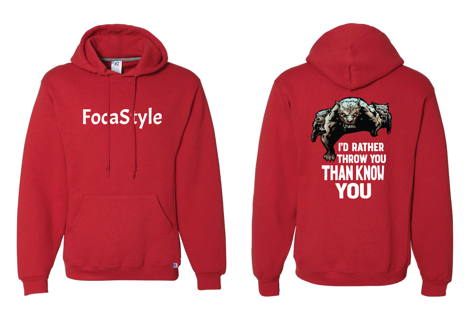 Red Nose Cotton Hoodie "I'd Rather"- Red