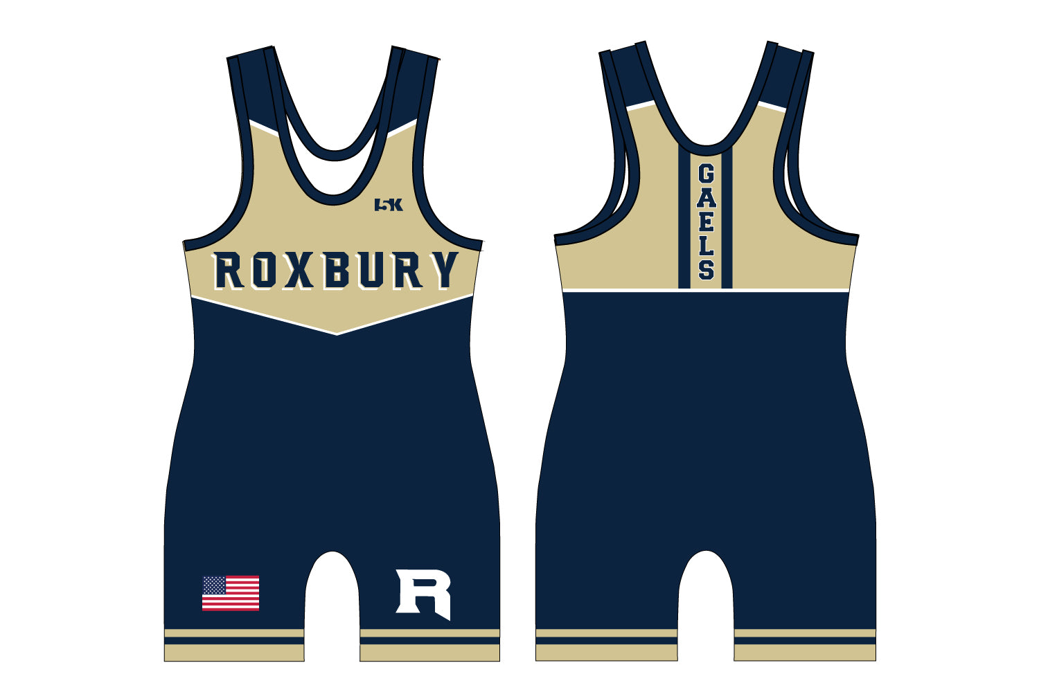 Roxbury Wrestling Sublimated Men's Singlet - Design 1