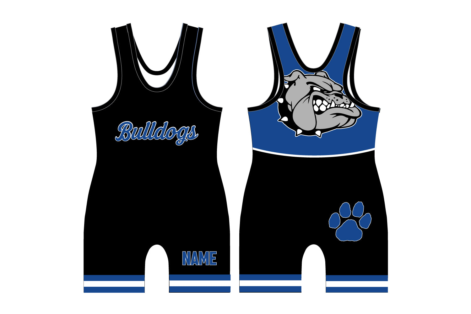 Salem Bulldogs Wrestling Sublimated Men's Singlet - Design 3