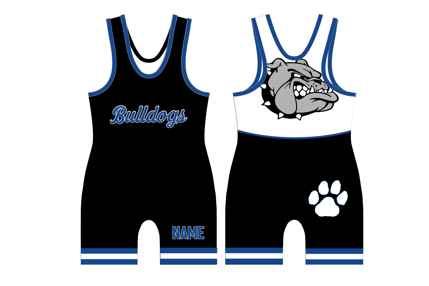 Salem Bulldogs Wrestling Sublimated Men's Singlet - Design 4