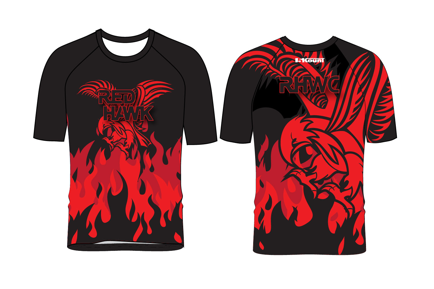 Red Hawk Wrestling Sublimated Shirt - Black/Red Design