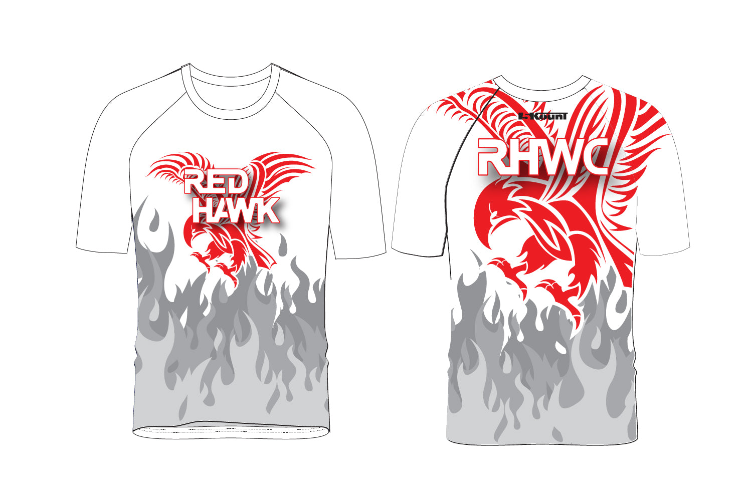 Red Hawk Wrestling Sublimated Shirt - White/Gray Design