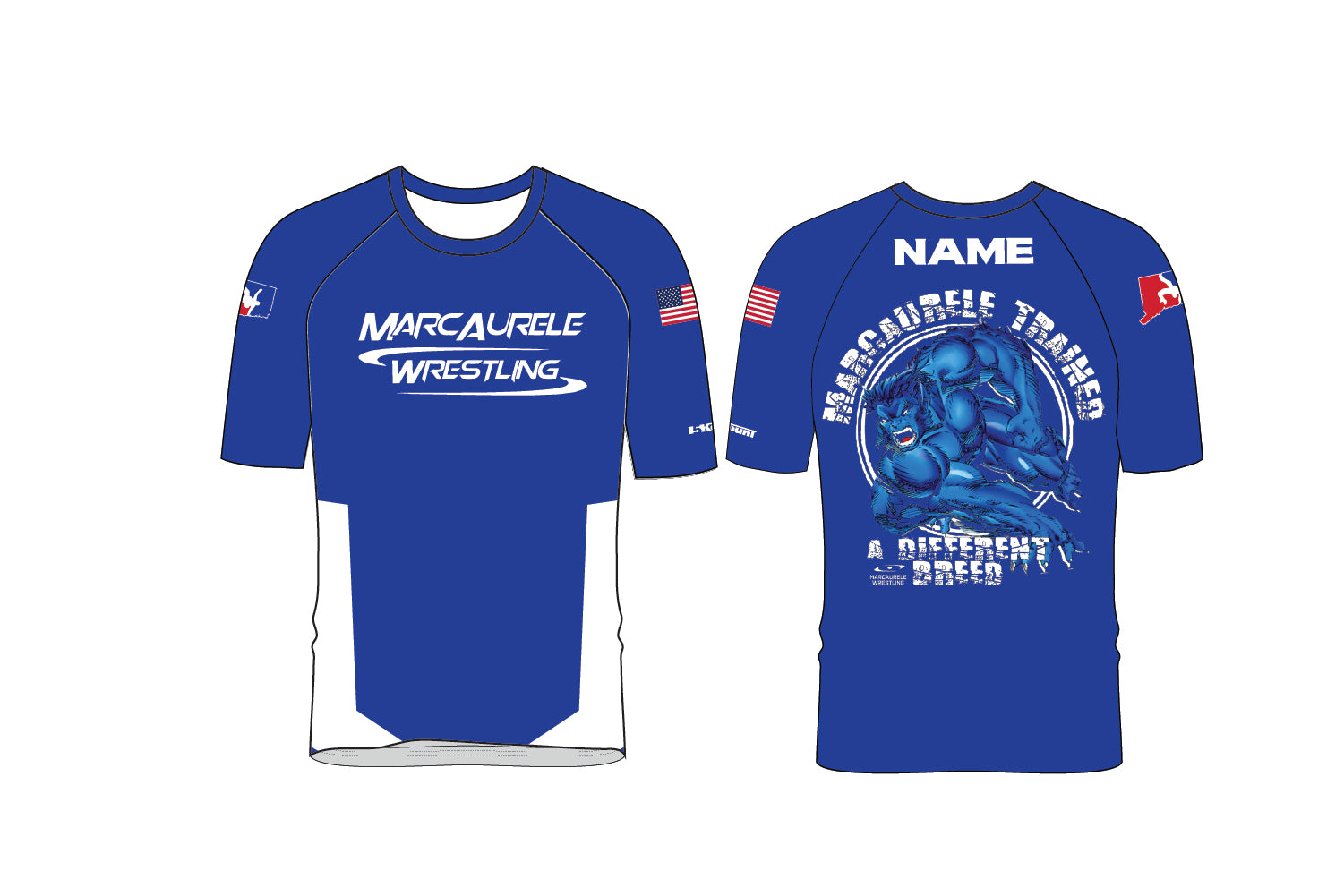 Marcaurele Wrestling Sublimated Shirt - Royal