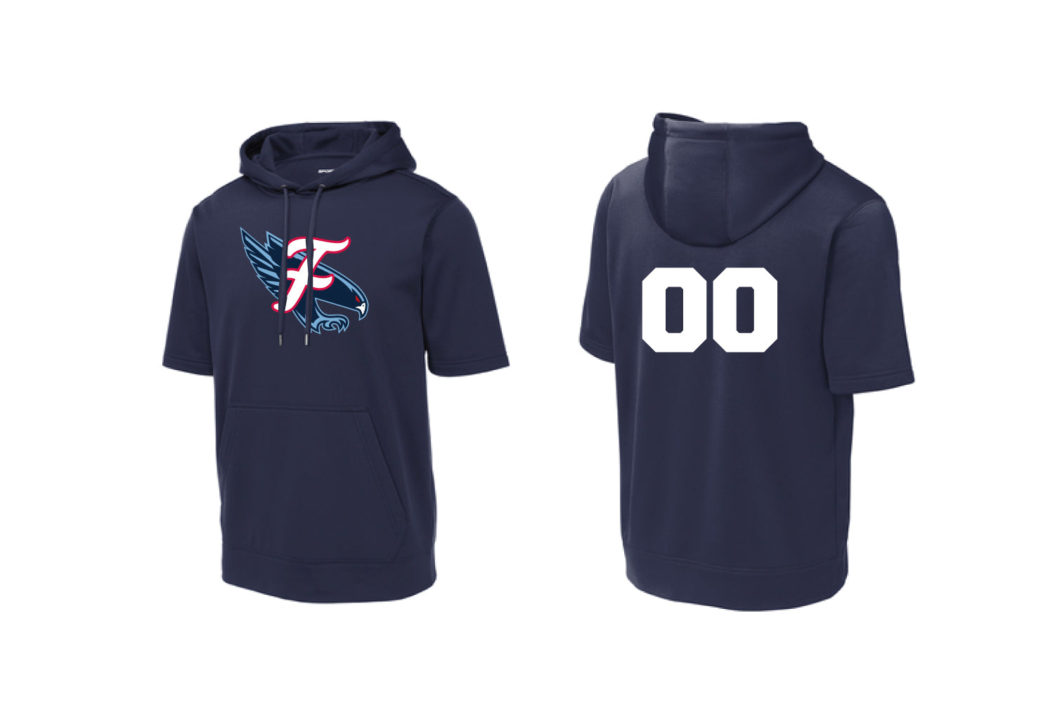 Falcons Baseball Short Sleeve DryFit Hoodie - Navy