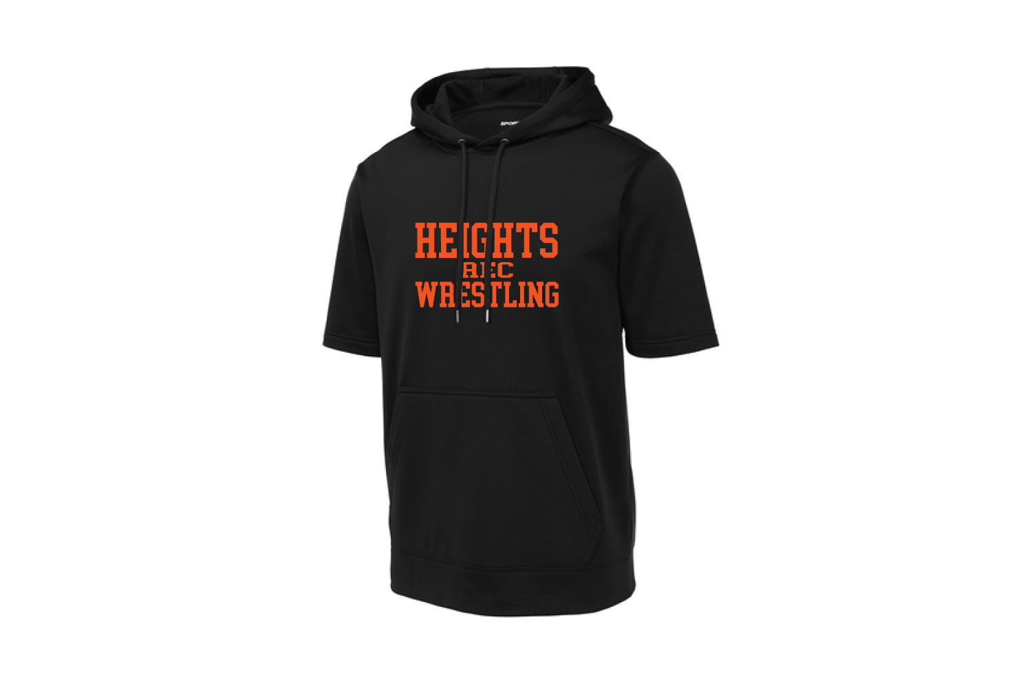 Hasbrouck Heights Wrestling Short Sleeve Hoodie - Black