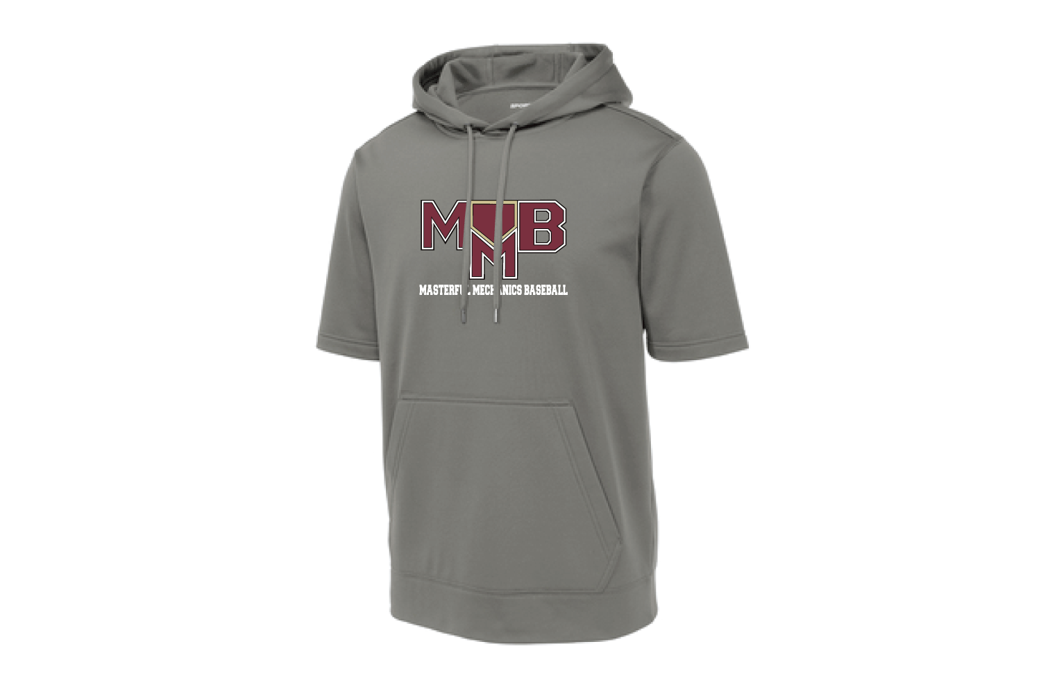 Masterful Mechanics Baseball Short Sleeve Hoodie - Dark Grey