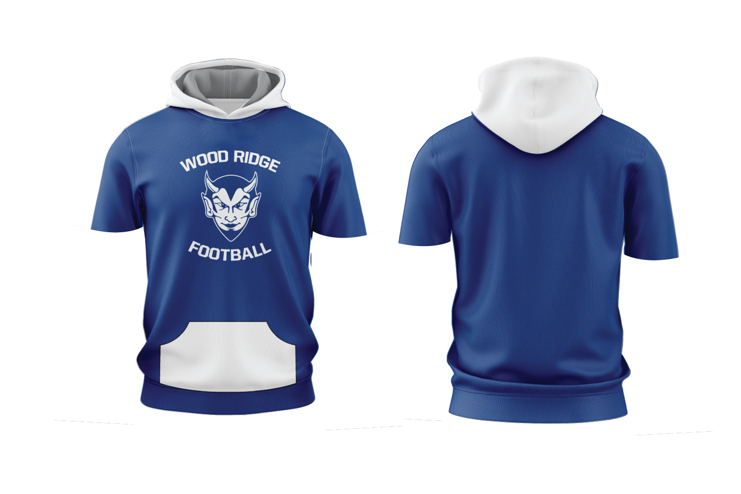 Wood-Ridge Blue Devils Sublimated Short Sleeve Hoodie (Football)