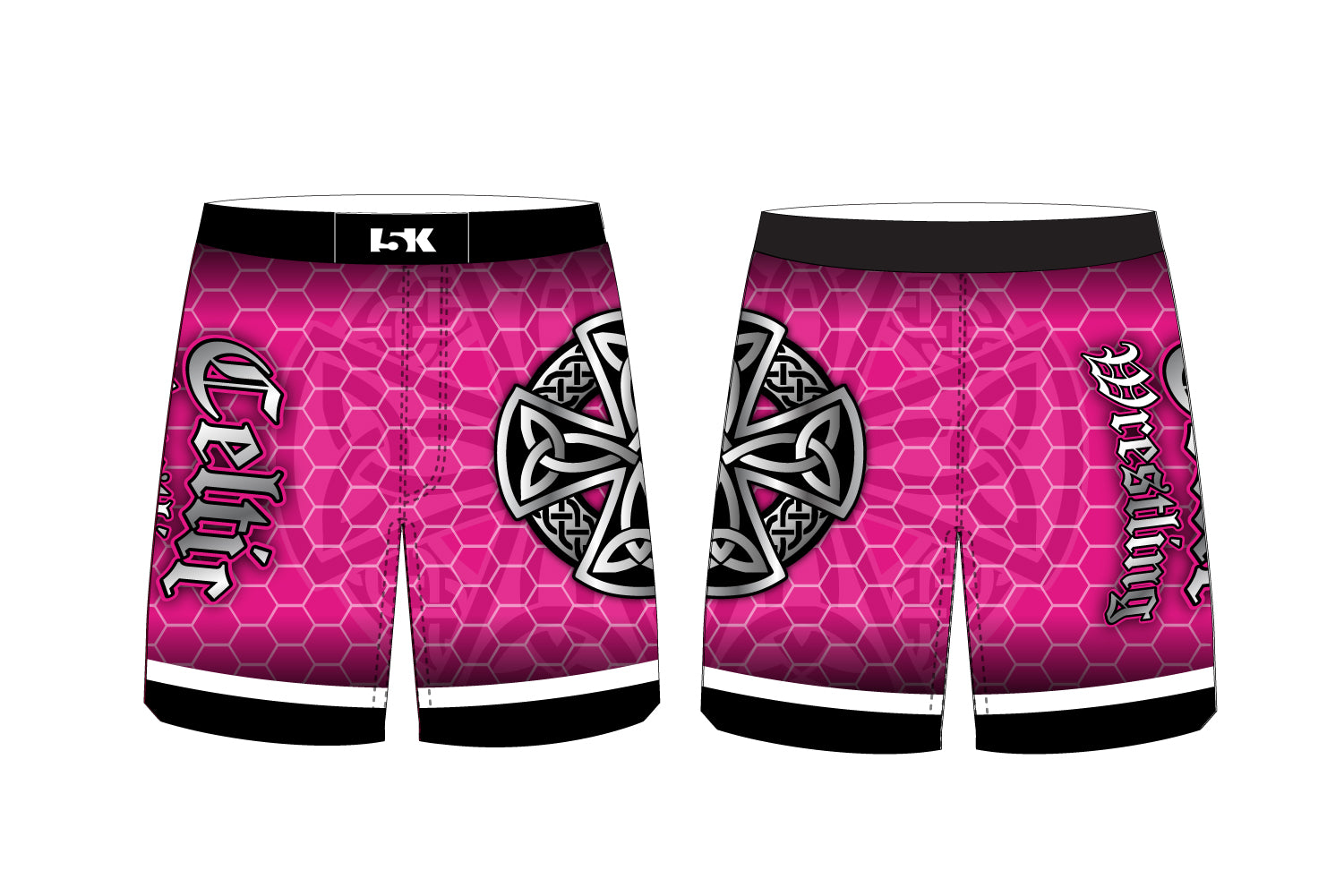 Celtic Wrestling Sublimated Shorts - Pink