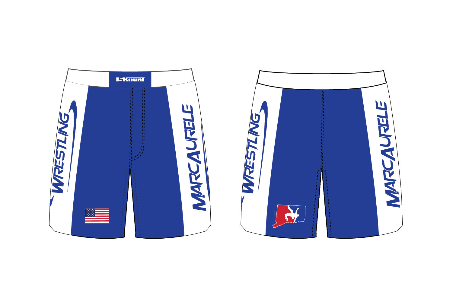 Marcaurele Wrestling Sublimated Shorts - Royal