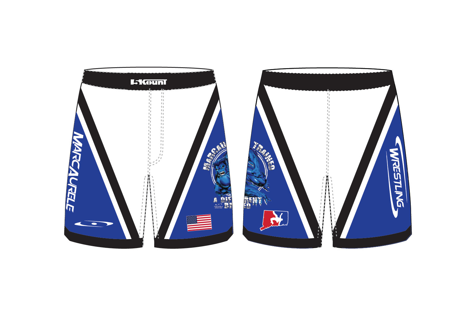Marcaurele Wrestling Sublimated Shorts - White