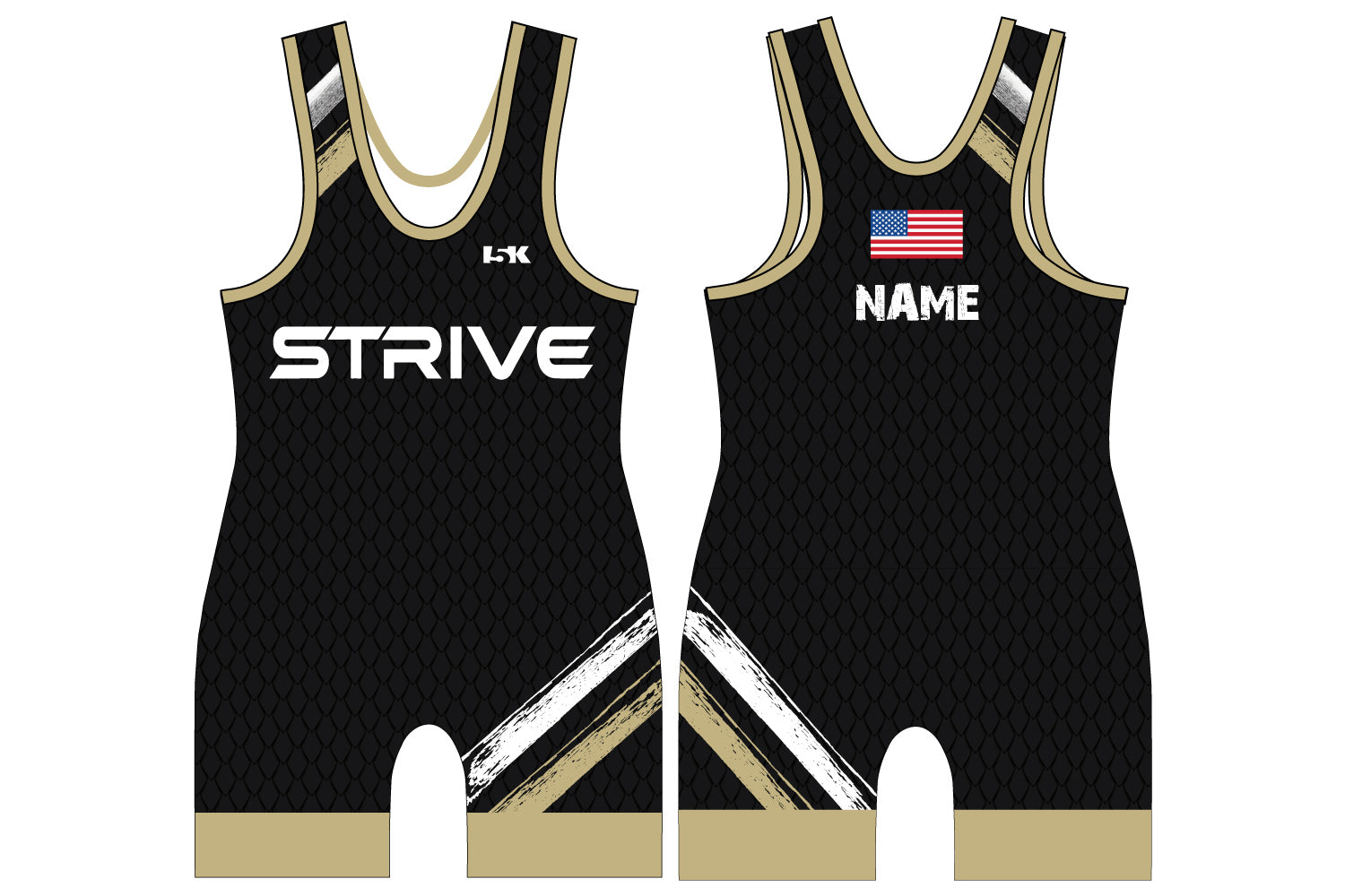 Strive Wrestling Sublimated Men's Singlet - Design 1