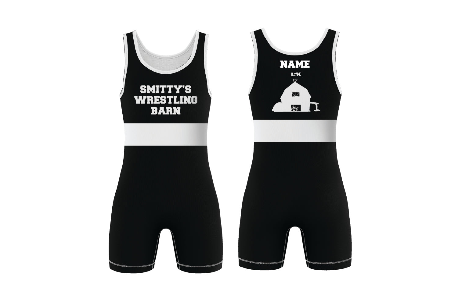 Smitty's Wrestling Barn Sublimated Men's Singlet - Black (Style 1)