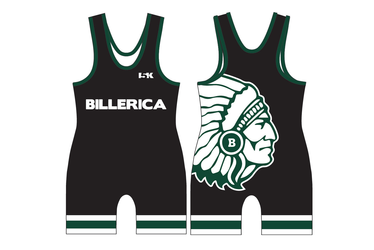 Billerica Wrestling Sublimated Men's Singlet - Black Design