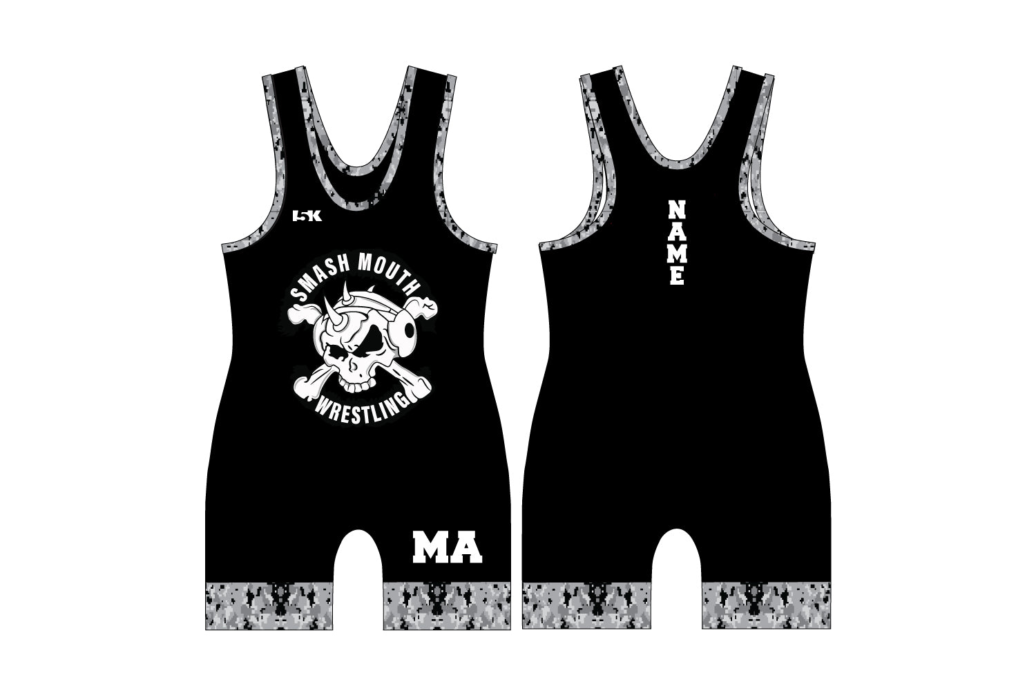 SmashMouth Wrestling Sublimated Men's Singlet - Black