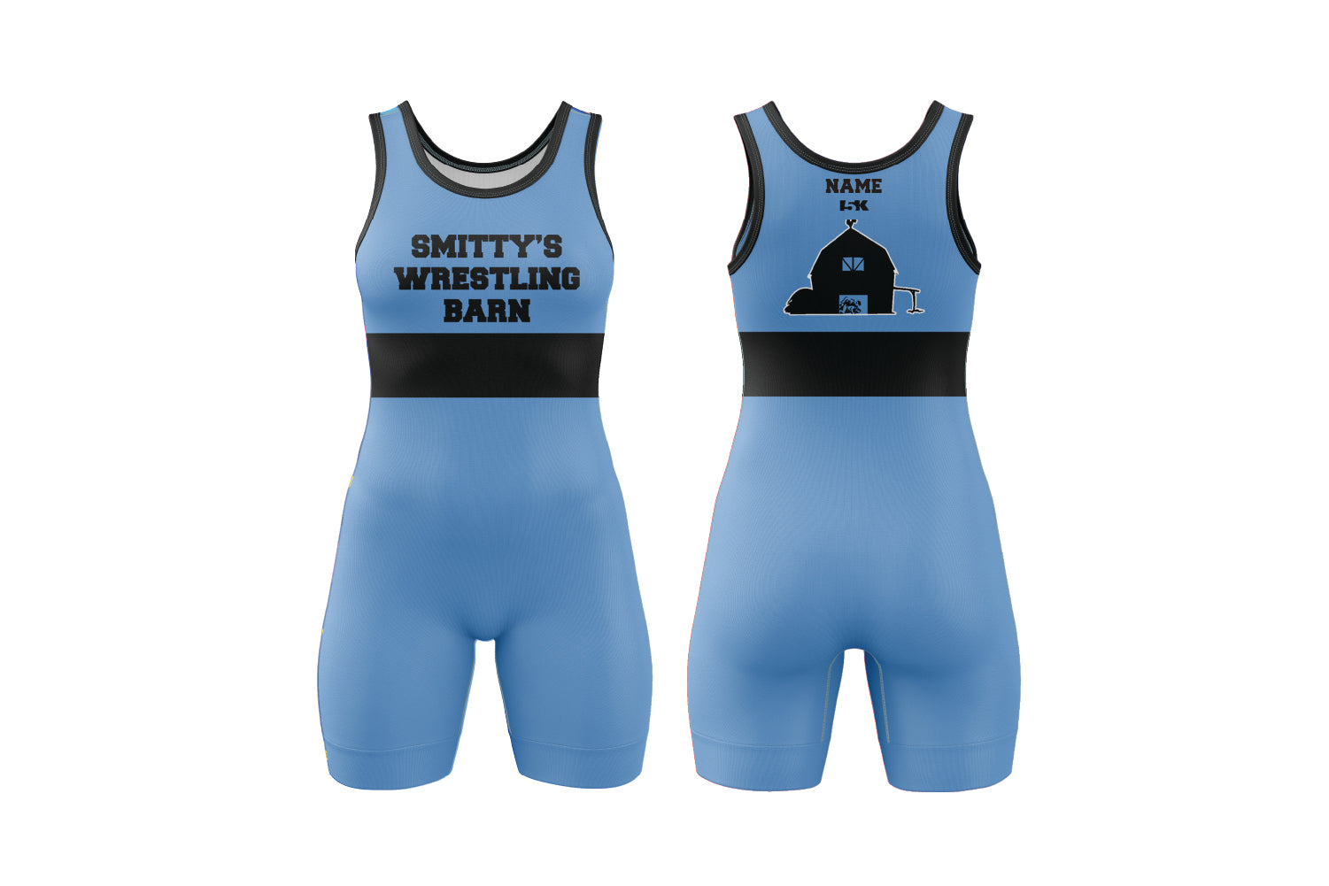 Smitty's Wrestling Barn Sublimated Women's Singlet - Blue Design