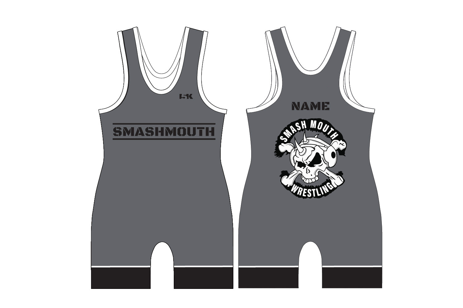 SmashMouth Wrestling Sublimated Men's Singlet - Gray