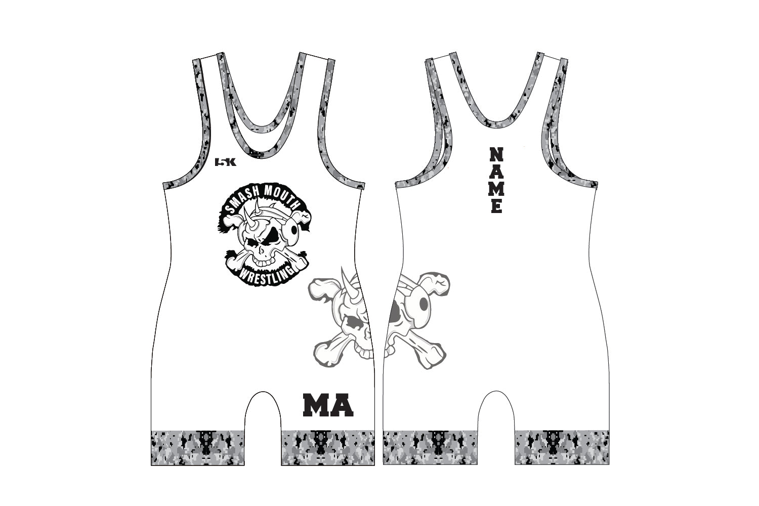 SmashMouth Wrestling Sublimated Men's Singlet - White