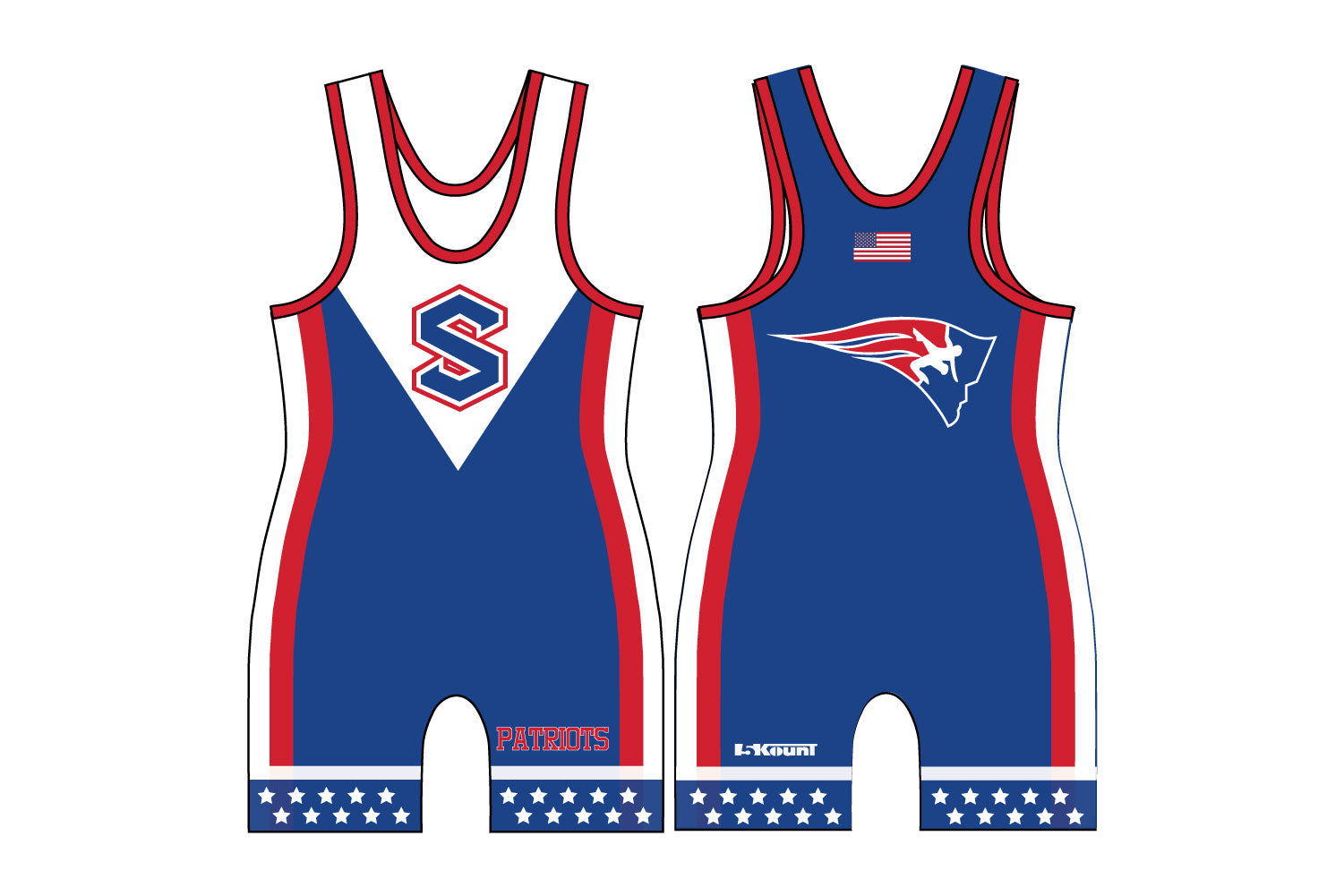 Secaucus Rec Wrestling Sublimated Men's Singlet (Design 1)