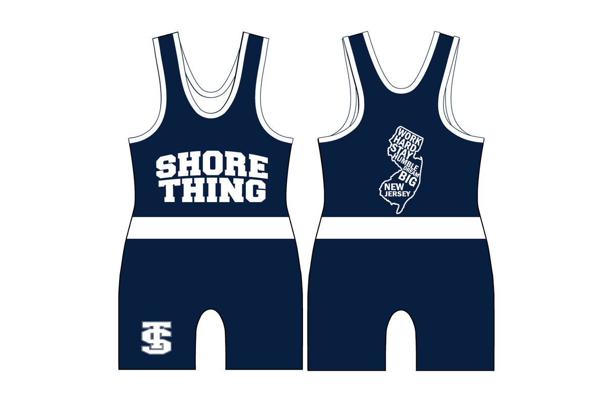 Shore Thing Wrestling Sublimated Men's Singlet - Navy