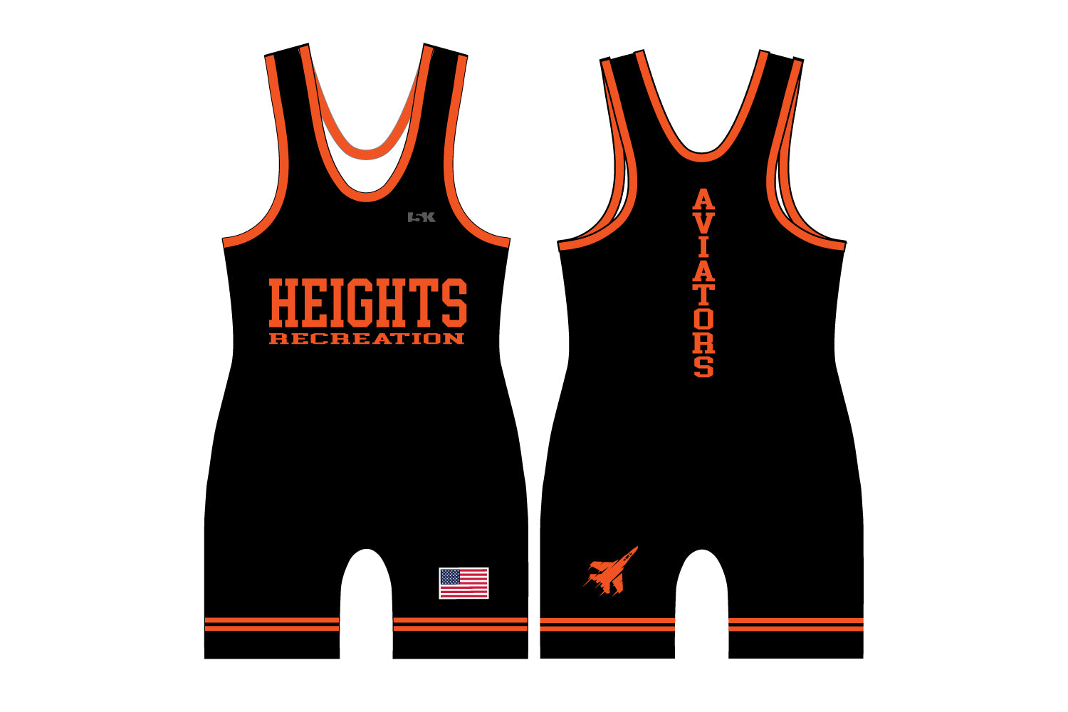 Hasbrouck Heights Wrestling Sublimated Men's Singlet (Black)