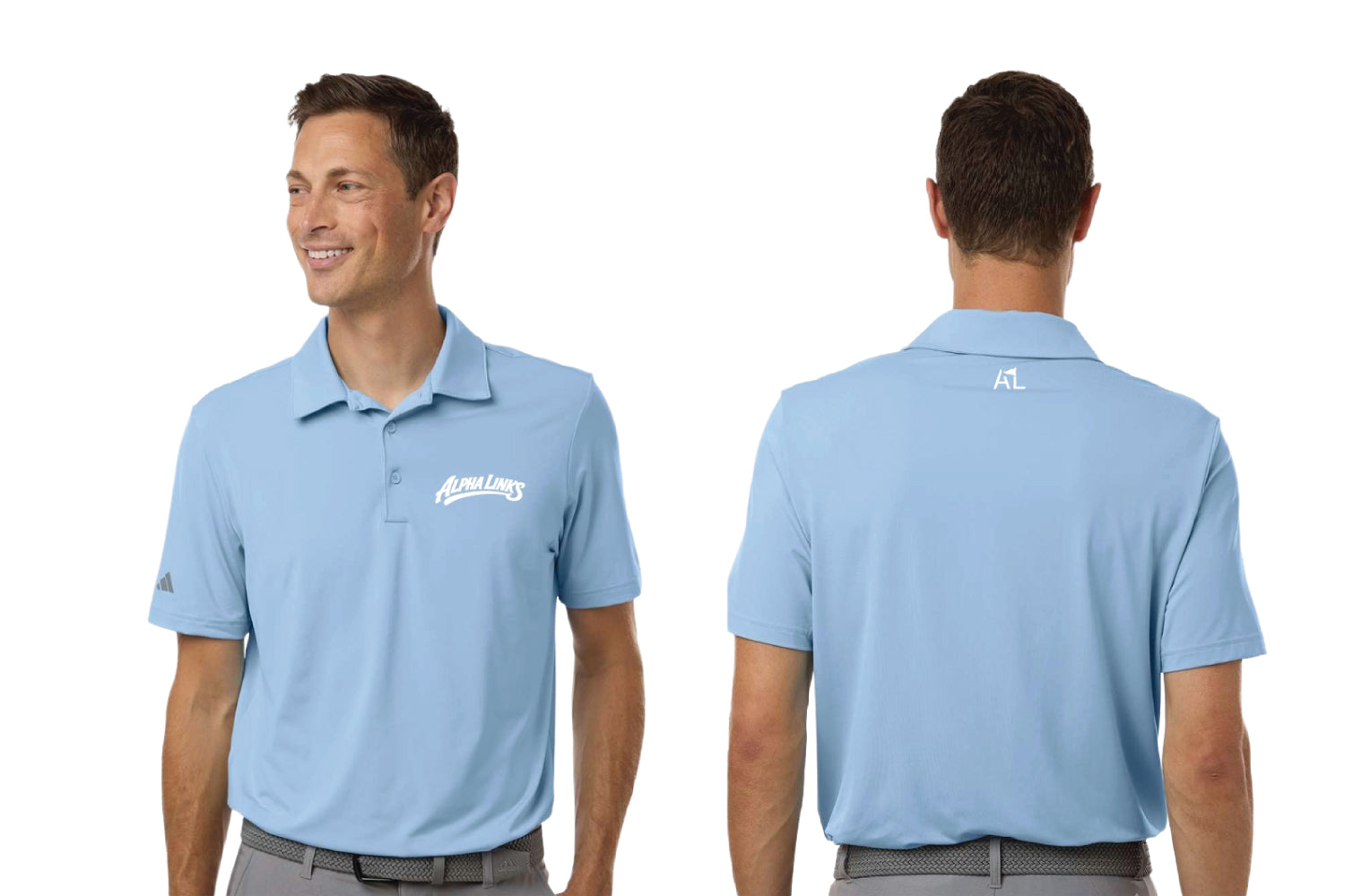 Alpha Links Adidas Golf Polo - Sky Blue