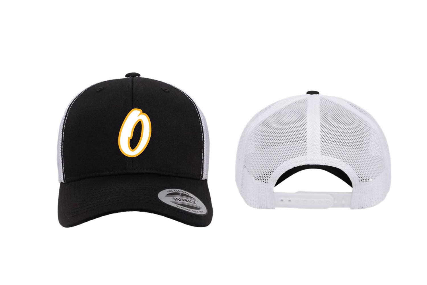 Oradell Baseball Mesh Trucker Snapback Hat - Black/White (Style 1)