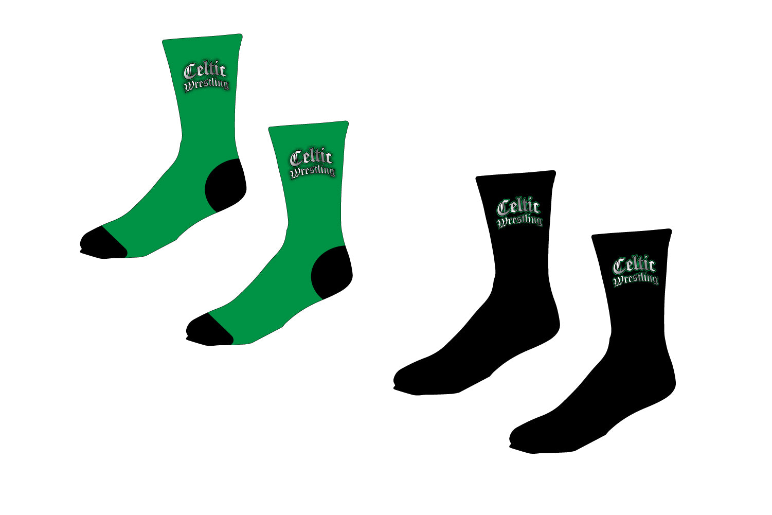 Celtic Wrestling Sublimated Socks - Green / Black