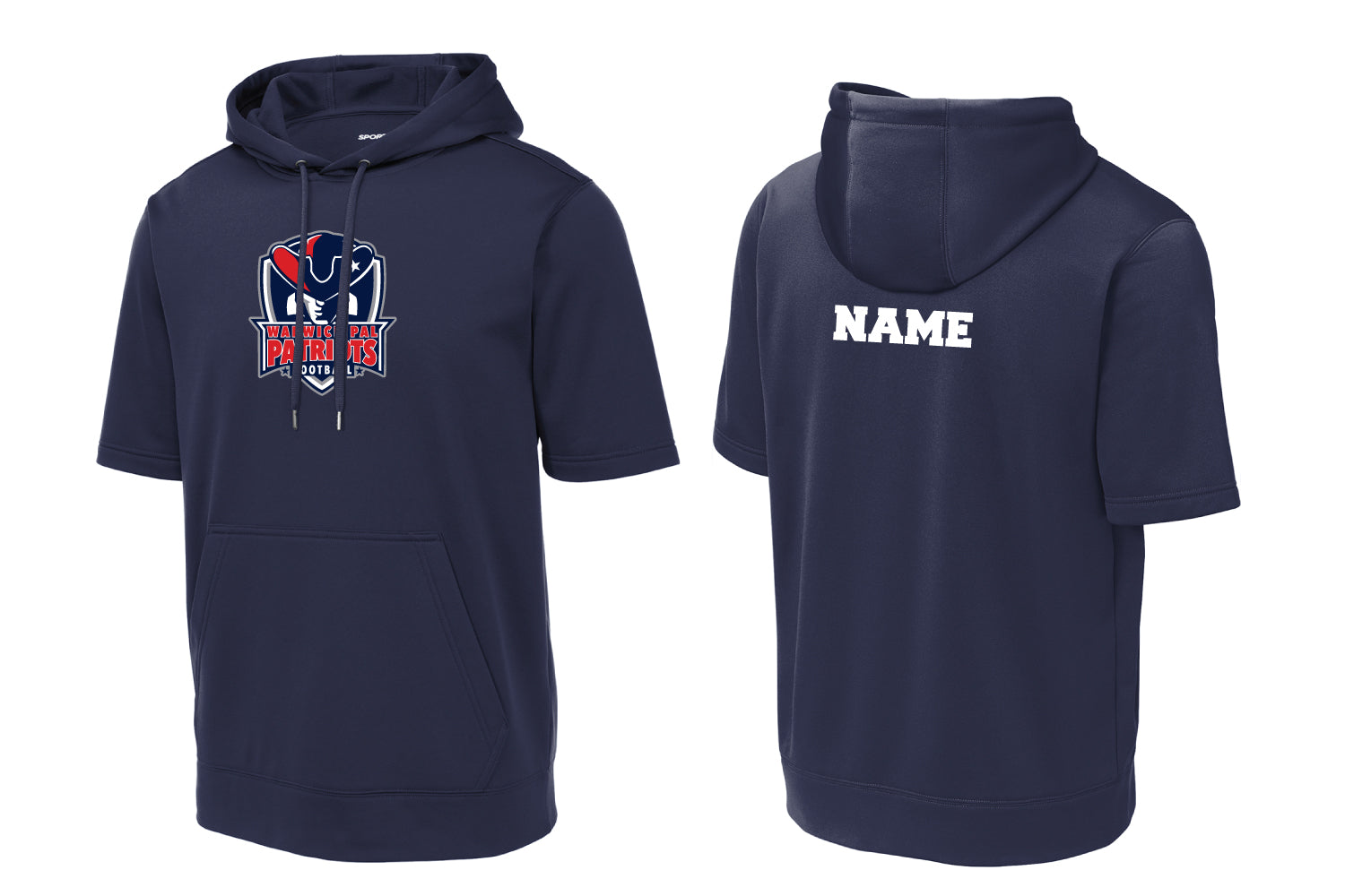 Warwick Pal Football Short Sleeve DryFit Hoodie - Navy