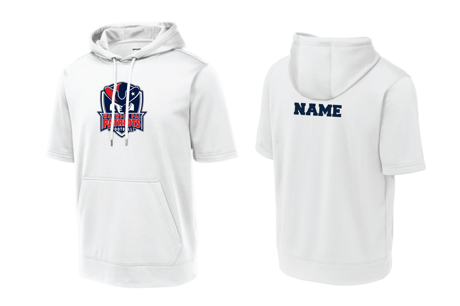 Warwick Pal Football Short Sleeve DryFit Hoodie - White
