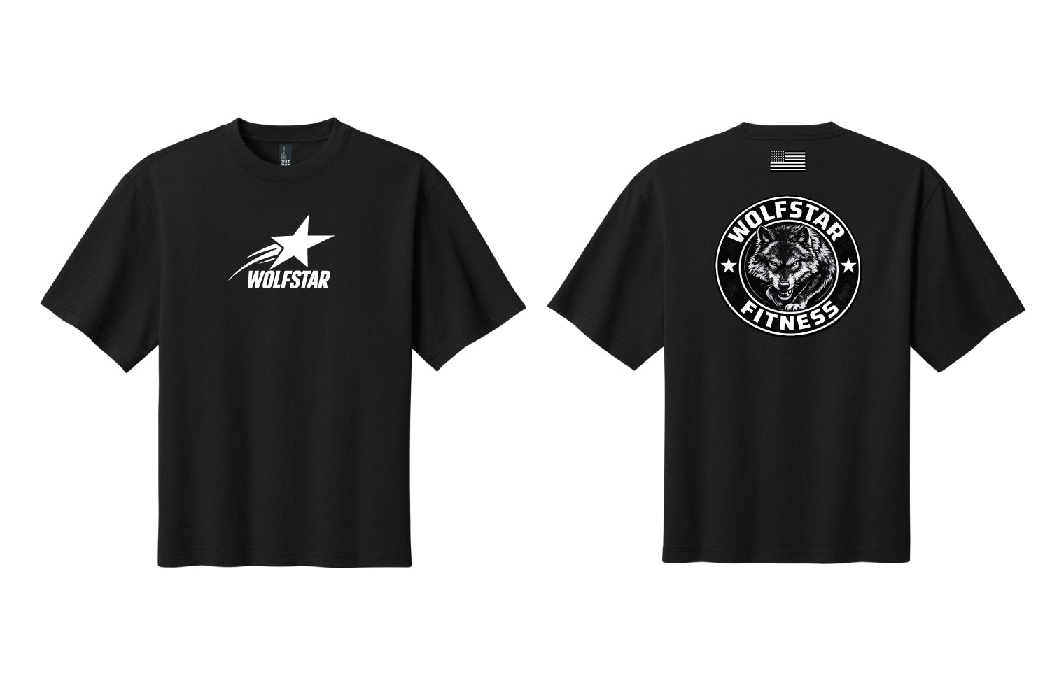 WolfStar Fitness Oversized T-Shirt - Black - Design 3